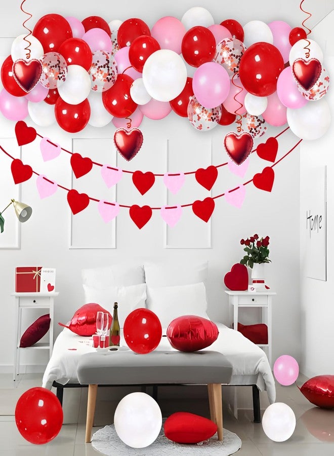 Moon Boat 93PCS Valentines Day Balloon Garland Arch Kit Decorations - Valentine's Heart Hanging Swirls & Banners, Valentine Wedding Galentines Decor for The Home Party(Assembly Needed,No air Pump) - Image 2